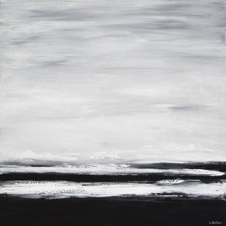 Black Painting White Contemporary Abstract Canvas Artwork Y5EPQ wall art